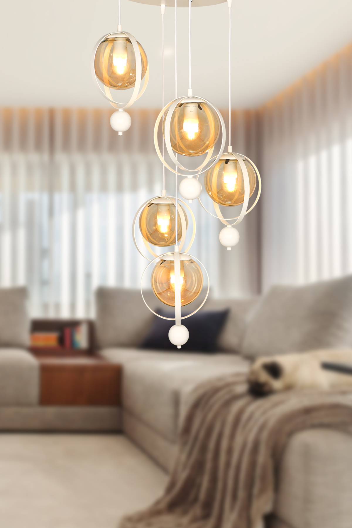 Jüpiter Chandelier White